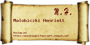Malobiczki Henriett névjegykártya